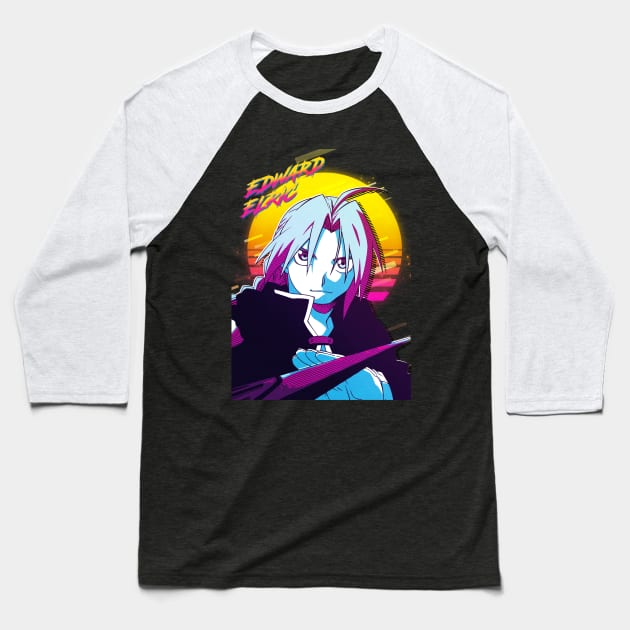 Fullmetal Alchemist - Edward Elric Baseball T-Shirt by 80sRetro